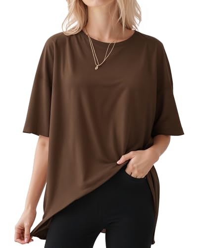 ALGALAROUND Damen T-Shirts Kurzarm Oversize Shirt mit...