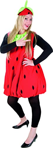 PartyXPeople Erdbeere Plüsch Damenkostüm Beere 2teilig Verkleidung Kostüm rot 119051-STD