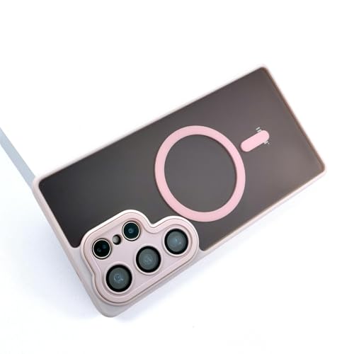 Coque Samsung S24 Plus rose mate avec chargement sans fil de luxe