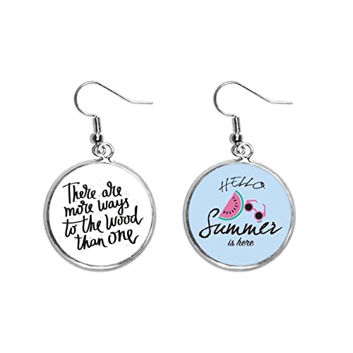 Pendientes de sandía de madera bisutería veraniega y original para mujer