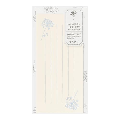 ミドリ 一筆箋 封筒付 花色和紙 白 89572006