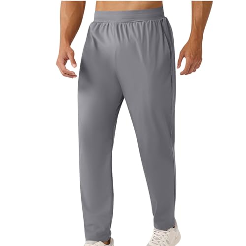 Men's Quick Dry Elastic Pants Casual Fashion Pockets Sport Solid Color Skinny Pants Training Long Trousers