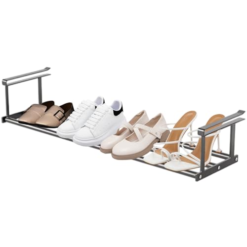 Kixolazr Zapatero retráctil para guardar zapatos debajo del gabinete, estante extensible ajustable para ahorrar espacio, organización del hogar para entrada, cocina, baño