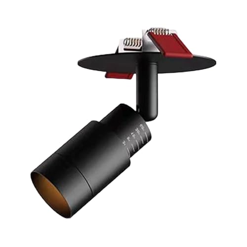 Jadssox Foco De Techo LED De 3 W, Luminaria Empotrada, Focos De Techo Con Zoom De 3° A 60°, Foco De Montaje Empotrado Ajustable, Lámparas De Acento Con Enfoque Direccional(Black-4000K)