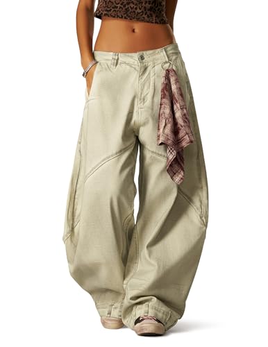 Aelfric Eden Baggy Barrel Jeans Vintage Wide Leg Oversized Streetwear Y2k Denim Pants Trousers