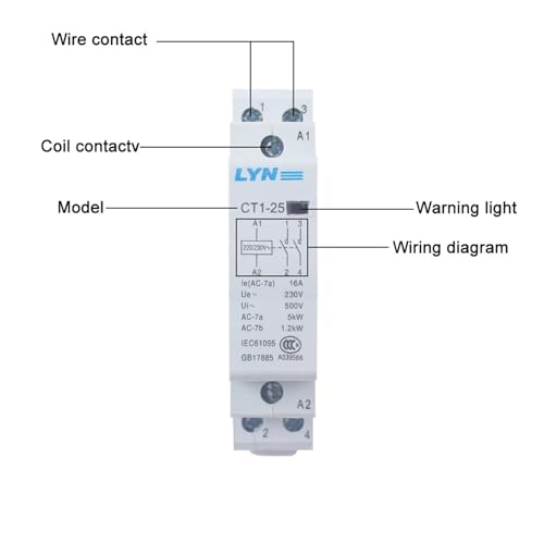 Contacteur modulaire rail DIN 230V pour l'automatisation de la maison connectée