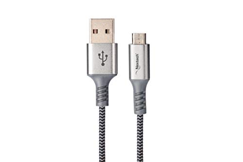 Image of Nextech USB A Male to Micro Sync & Charge Cable (3 Meter) | Fast Charging 3M Braided Micro USB Cable for Smartphones, Tablets & Other Micro USB Devices, Grey
