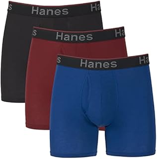 Hanes Total Support Pouch Men's Boxer Briefs Pack, Anti-Chafing, Moisture-Wicking Underwear, Odor Control (Reg or Long Leg)
