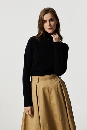 Image of EURKEA Women's Turtleneck 100% Cashmere Sweater, Long Sleeves Pullover Winter Top for Women, Gift Ready
