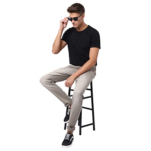 Image of Cantabil Men Blue Cotton Regular Fit Casual Jeans (P MDNM00165 Beige)