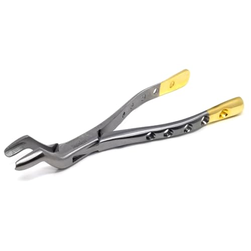 IMEDS Dental Extracting Forceps #53L with Serrated Beaks Upper Left Molar Tooth Extraction German Stainless Steel Tools Comes in Gold Handle