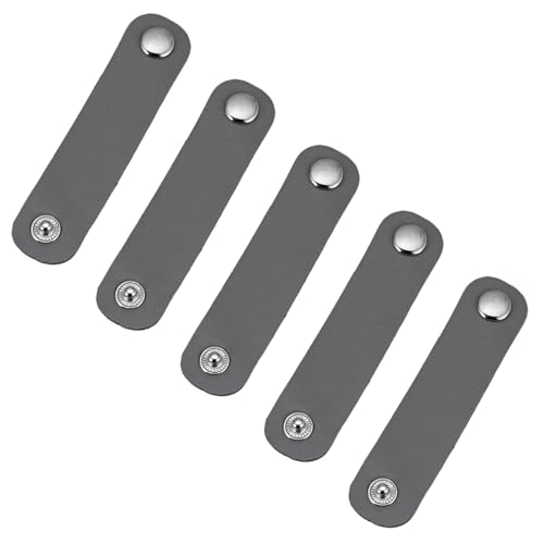 BEAHING 5 Stück Schal-Ring, 8, 4 x 2 cm Leder-Schal-Clip mit Metall-Druckknopf, Schnalle, tolles Accessoire für Kleidung, Halstuch, Clip