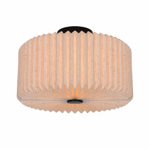 Image of Nordlux Vivienne Ceiling Light Black Textile Hallway E27 Mains 40cm