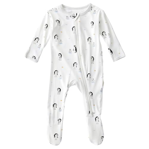 Image of Bamboo Little Soft Baby Footie Pajamas, Baby Clothes, Newborn Sleepers, 95% Viscose and 5% Spandex, 0-24 Months