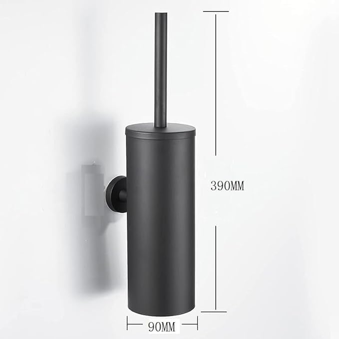Image of Toilet Brush Holder Wall Mounted, Toilet Brush 304 Stainless Steel, Matte Black Toilet Bowl Brush for Bathroom with Lid Toilet Bowl Brush