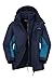 Produktbild Mountain Warehouse Wasserfeste Cannonball Kinder-3-in-1-Jacke - atmungsaktive Dreiklima Winterjacke mit versiegelten Nähten und Abnehmbarer Kapuze. Blau 9-10 Jahre
