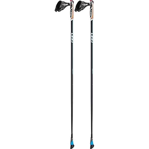 LEKI Smart Comp Nordic Walking Stock Black/White/Cyan Cover