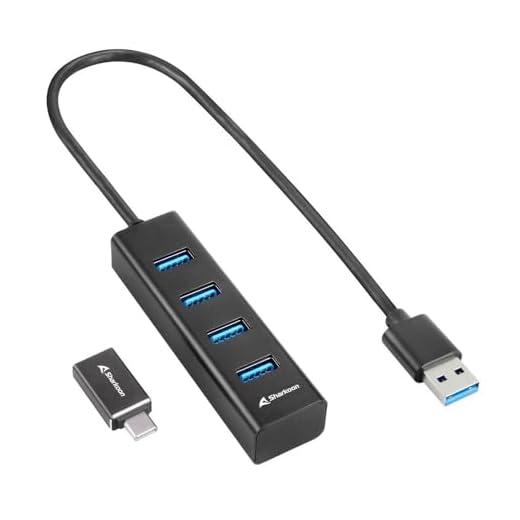Sharkoon 4-Port USB 3.2 GEN 1 Aluminium Hub