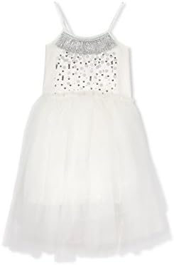 Cotton On Little Girls Iris Tulle Dress Vanilla/Silver Gradient
