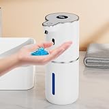 Amyzavls Seifenspender Automatisch,380ml Elektrischer Seifenspender mit Digitalanzeige,Wandbefestigung,Berührungslos,USB Wiederaufladbar für Bad,Küche