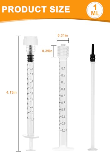 1ml luer lock syringes without needle - syringe with cap sterile individually sealed professional industrial amp personal home care 50 pack
