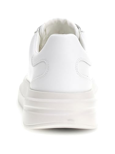 Image of GUESS Men Elba Solid Leather Lace Up Low Top Sneakers