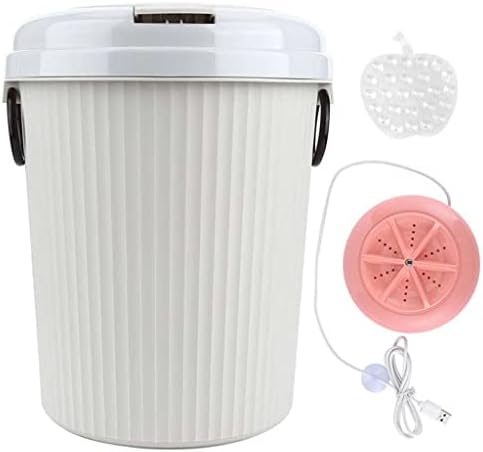 DSFEOIGY Mini Portable Desktop Laundry Washer Ultrasonic Clothes Washing Machine 8L Powered Turbines Designed Spiral Water Flushing (Color : Pink, Size : 8l)