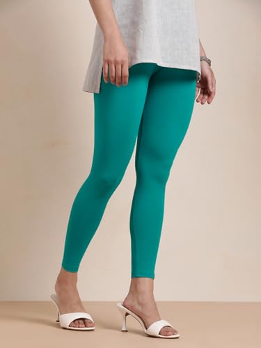 Image of TWIN BIRDS Super Stretchable Cotton Elasthane Fabric Ankle Length Leggings for Women