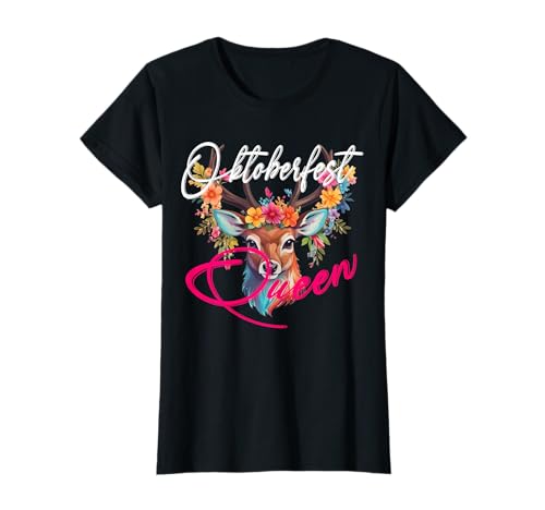 Dirndl Top Sekt Hirsch Bier Lustig Spruch Oktoberfest Queen t-shirt