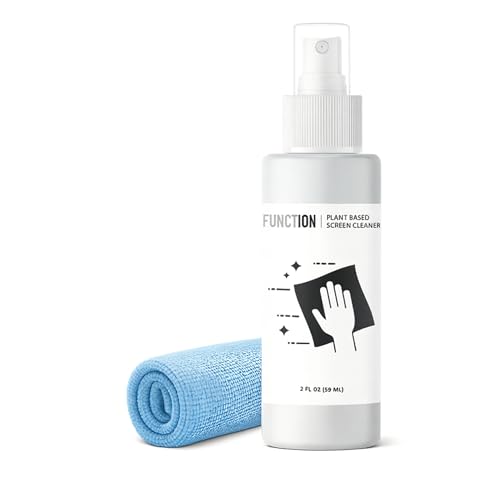 Function101 Electronics Screen Cleaner (2oz) w/Premium Microfiber Cloth - Plant-Based Spray with...