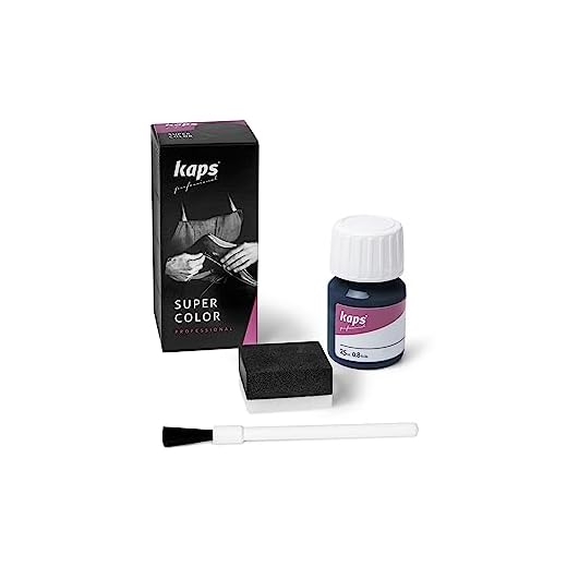 Tinte para Zapatos y Bolsos de Cuero y Textil con Esponja y Brocha, Kaps Super Color, 70 Colores (117 - azul marino)