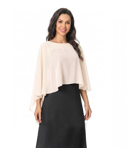 Image of Baoqiya Chiffon Capes Sheer Capelets Long Cape Poncho For Women Plus Size