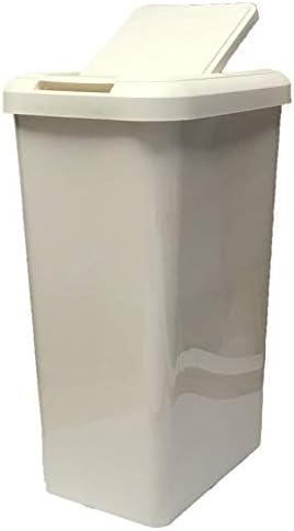 KetoPlastics 45 Litre Touch Top Kitchen Bin Rubbish Paper Waste Can Dustbin Rectangle Plastic (Cream)