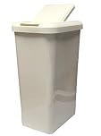 KetoPlastics 45 Litre Touch Top Kitchen Bin Rubbish Paper Waste Can Dustbin Rectangle Plastic (Cream)