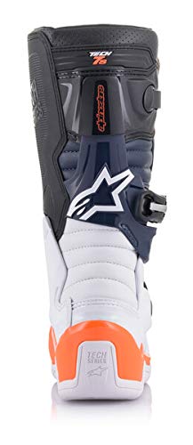 Alpinestars 2015017-1241-8 Tech 7S Boots Black/White/Orange Fluo Sz 08 #TOP4