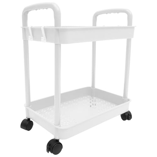 Gatuida Estante Ruedas para Almacenamiento Doméstico, Carrito Rodante Utilitario de Doble Capa Adecuado para Oficina, Cocina y Baño