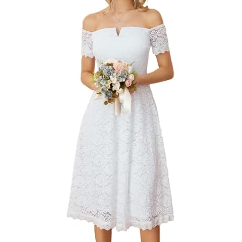 Vestido de Encaje Vintage con Hombros Descubiertos Cover