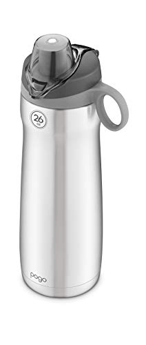 Image of Pogo Vacuum Insulated Stainless Steel Water Bottle with Leak Proof Chug Lid and Silicone Carry Loop - 26oz