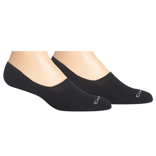 Chaps Men's Premium Cotton Dress Liner Socks-2 Pair Pack-Cushion Comfort Sole and Solid Color, Black, Shoe Size: 6-12