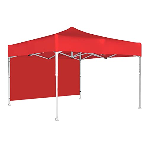 Image of ORILEY Heavy Duty Gazebo Tent 10x10 ft | 23.75 Kg Strong Frame | Foldable Pop-Up Canopy Tent with 3 Side Open | UV Protection Outdoor Folding Tent for Garden, Terrace, Events & Promotional Use (Red)