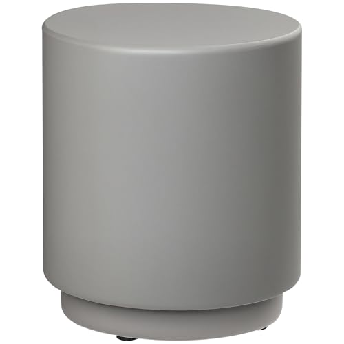 HOMCOM Beistelltisch Beton-Optik Nachttisch Verstellbarer Couchtisch Hocker...