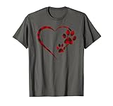 Photo Gallery dog paw red buffalo christmas decor plaid pattern maglietta Photo Gallery dog paw red buffalo christmas decor plaid pattern maglietta