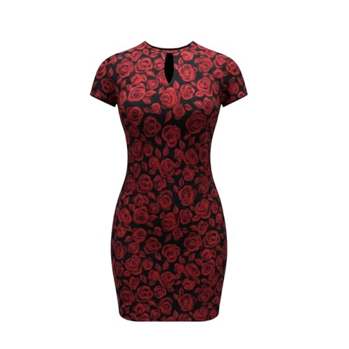 Robe imprimé rose bleu style bodycon mini et chic soirée - 7