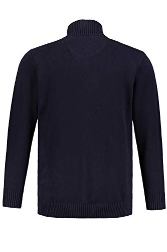 JP 1880 Męskie duże rozmiary duże rozmiary plus size Menswear L-8XL do 7XL, kardigan ze stójką, zamek błyskawiczny, prążkowane ściągacze, 717032, grantowy, 3xl