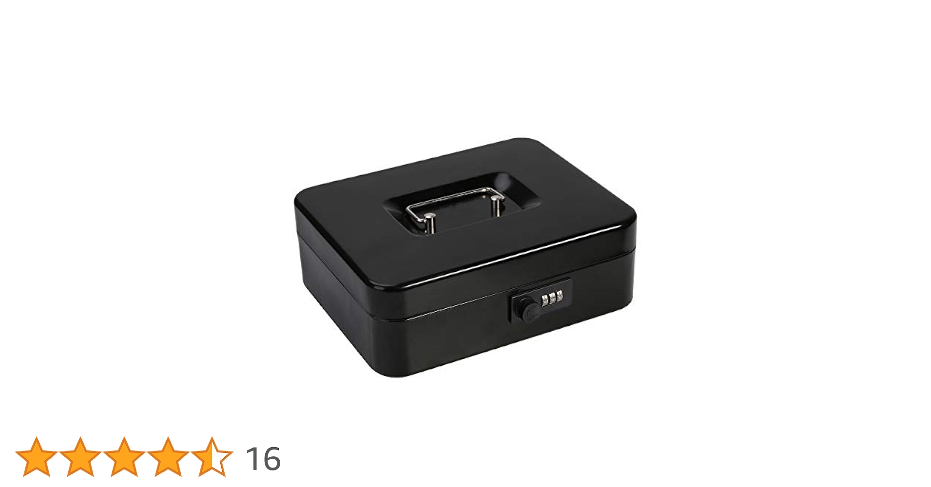 Locking Cash Box With Top Lock,Money Box With Cash Tray,4 Bill/5