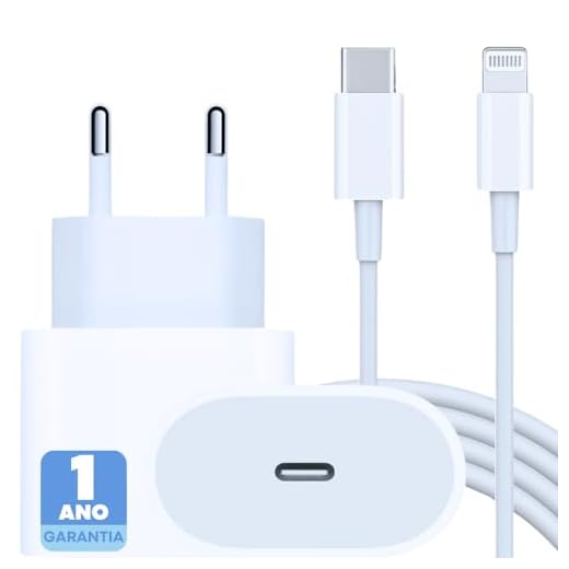Cabo Usb-C-Lightning + Fonte Carregador 25W Turbo Compatível iPhone X Xr SE 11 12 13 14 Premium®