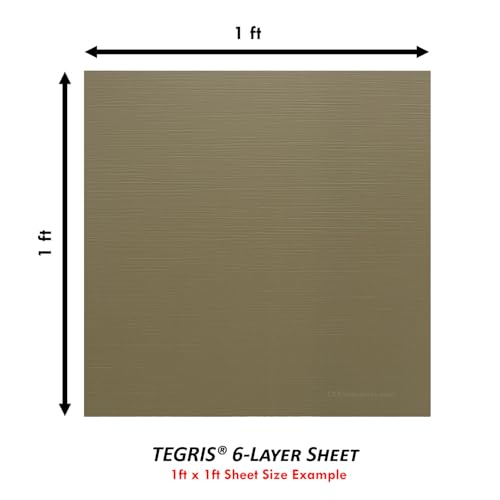 Image of TEGRIS Thermoplastic Composite Sheet - (12 x 12 in.) - (Coyote Brown) - (6 Layer /.030) - Impact Resistant Material for Holster Making, DIY Gear, & Hobby - (USA Made)