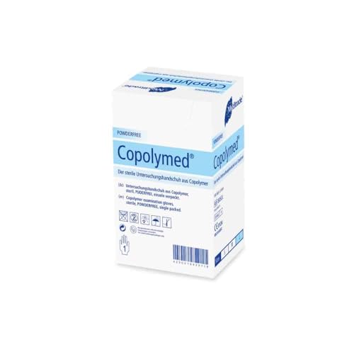 Meditrade 8091 M Copolyme - Guantes de examen estéril individuales, sin polvo, tamaño mediano (100 unidades)