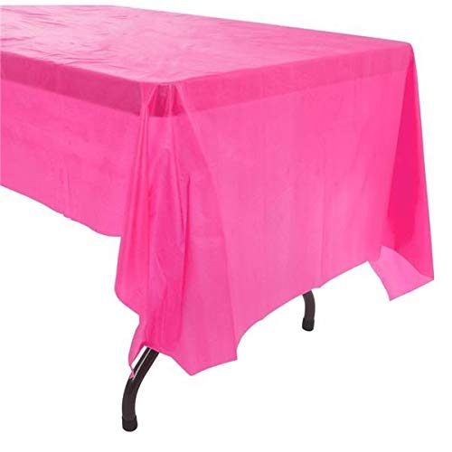 Mountclear 12-Pack Disposable Plastic Tablecloths 54 X 108 Inch Size Table Cloth Inch Size Table Cloth (Hot Pink) #TOP7
