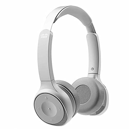 Cisco Casque 730, Casque Bluetooth sans Fil avec Deux écouteurs, étui, Adaptateur Bluetooth HD USB-A, câbles USB-A et 3,5 mm, Finition Platine, Garantie limitée d'un an (HS-WL-730-BUNA-P)